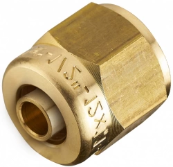 Raccord droit avec écrou libre à compression laiton F 12 x 17 pour tube en per