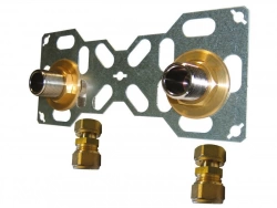 Double Sortie De Cloison Mâle À Compression Pour Tube Per, Diam.16 Mm 20 X 27 Mm
