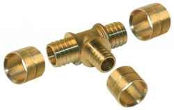 Raccord Té laiton à glissement laiton D.16 pour tube en per