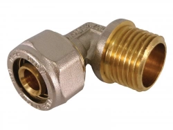 Raccord Coudé 90° À Compression Laiton M 15 X 21 Pour Tube En Multicouche