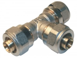 Raccord Té Égal À Compression Laiton D.20 Pour Tube En Multicouche