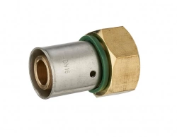 Raccord droit avec écrou libre à sertir laiton F 12 x 17 pour tube en per