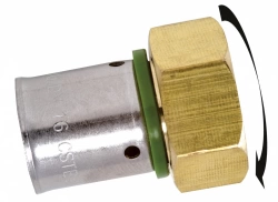 Raccord droit avec écrou libre à sertir laiton F 20 x 27 pour tube en per