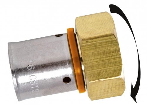 Raccord droit avec écrou libre à sertir laiton F 20 x 27 pour tube en per