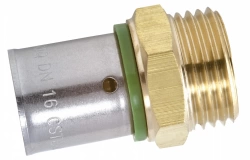 Raccord droit à sertir laiton M 15 x 21 pour tube en per