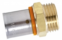 Raccord droit à sertir laiton M 20 x 27 pour tube en per