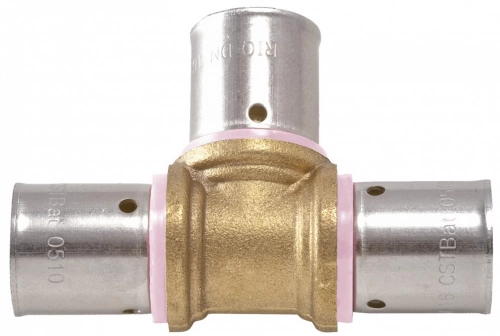 Raccord Té égal à sertir laiton D.12 pour tube en per