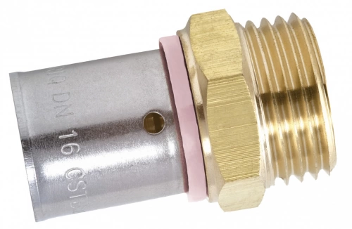 Raccord droit à sertir laiton M 15 x 21 pour tube en per
