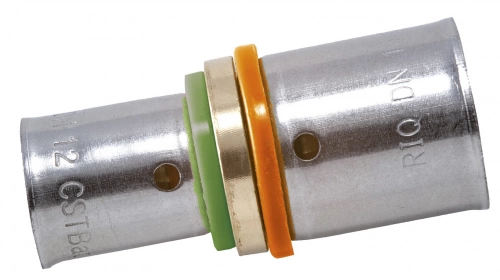 Raccord droit à sertir laiton D.20 pour tube en per