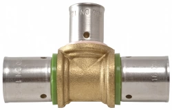 Raccord Té inégal à sertir laiton D.16 pour tube en per