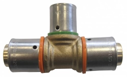 Raccord Té inégal à sertir laiton D.20 pour tube en per