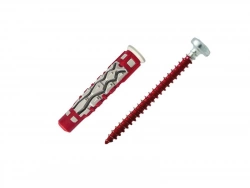 Lot De 12 Chevilles Et Vis Couleur Red Head, Diam.6 Mm X L.37 Mm