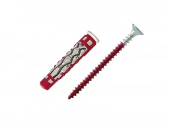 Lot De 12 Chevilles Et Vis Couleur Red Head, Diam.6 Mm X L.37 Mm