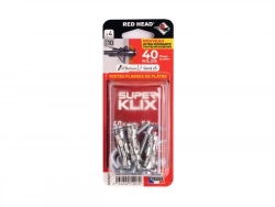 Lot de 4 chevilles Diam.10 x L.35 mm et gond RED HEAD, Diam.5mm