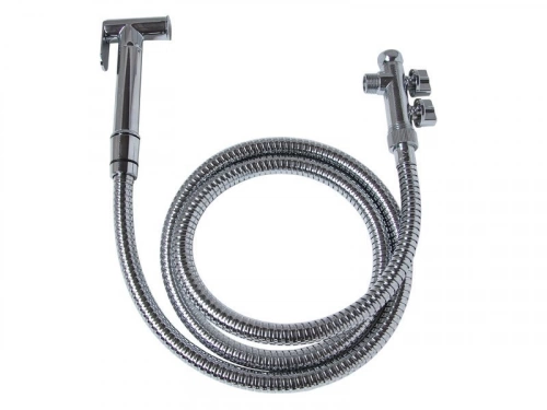 Kit hygiène WC : douchette laiton + flexible inox + raccord 3 voie + support douchette SUPERB METAL