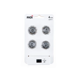 Lot de 4 boutons de meuble Diamant abs chromé H.29 x l.28 x P.28 mm