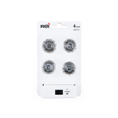 Lot de 4 boutons de meuble Diamant abs chromé H.29 x l.28 x P.28 mm