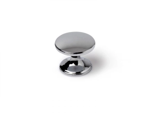 Lot De 4 Boutons De Meuble Rond Zamak Chromé H.27 X L.33 X P.33 Mm
