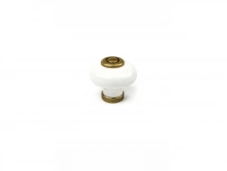 Lot De 4 Boutons De Meuble Rond Porcelaine Brillant H.28 X L.31 X P.31 Mm
