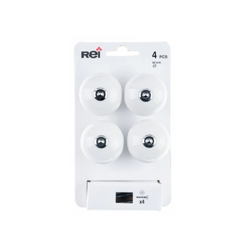 Lot de 4 boutons de meuble Boule blanc porcelaine H.38 x l.40 x P.40 mm
