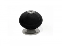 Bouton De Meuble Boule Noir Porcelaine H.38 X L.40 X P.40 Mm
