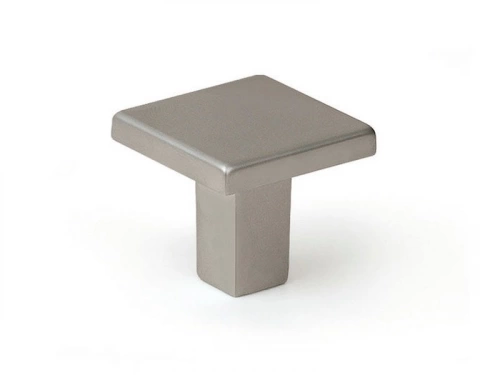 Bouton De Meuble Carré Argent Zamak H.28 X L.30 X P.30 Mm