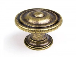 Bouton De Meuble Rond Vieil Or Zamak H.26 X L.35 X P.35 Mm