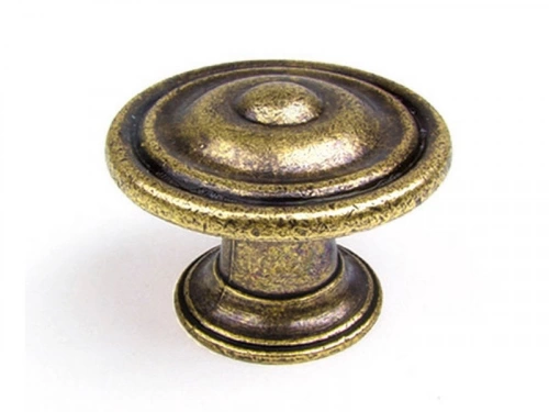 Bouton De Meuble Rond Vieil Or Zamak H.26 X L.35 X P.35 Mm