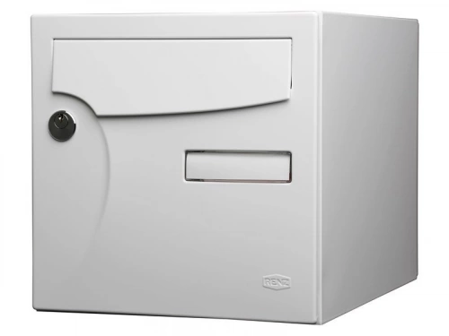 Boîte Aux Lettres Normalisée 1 Porte Extérieur Renz Acier Blanc Brillant