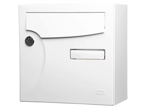 Boîte Aux Lettres Normalisée 1 Porte Extérieur Renz Acier Blanc Brillant