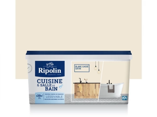 Peinture Mur Cuisine Et Bain Ripolin Blanc Cassé Satiné 2 L