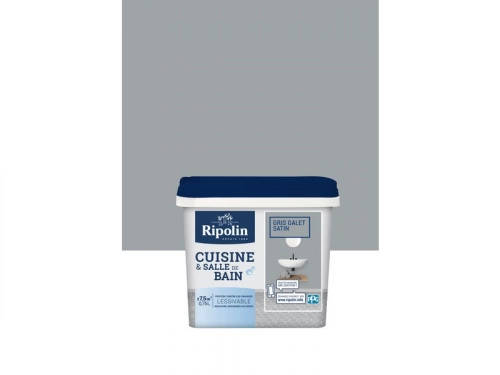 Peinture Mur Cuisine Et Bain Ripolin Gris Galet Satiné 0.75 L