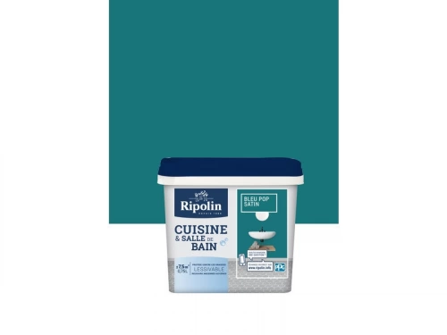 Peinture Mur Cuisine Et Bain Ripolin Bleu Pop Satiné 0.75 L