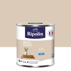 Peinture mur, boiserie, radiateur RIPOLIN lin mat 0.5 l