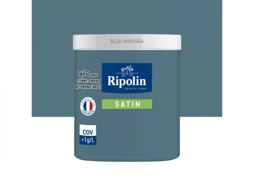 Testeur Peinture Bleu Madura Satin Ripolin Murs Et Boiseries 0.075 L