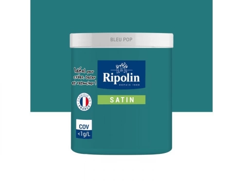 Testeur Peinture Bleu Pop Satin Ripolin Murs Et Boiseries 0.075 L