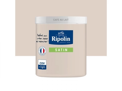 Testeur peinture intérieur satiné mur, boiserie et radiateur RIPOLIN, café au lait, 75 ml