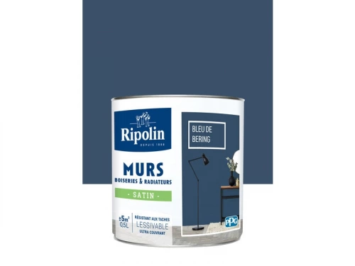 Peinture Mur, Boiserie, Radiateur Ripolin Bleu De Béring Satiné 0.5 L