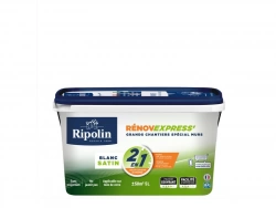 Peinture Mur, Plafond Et Boiserie Ripolin Renov Express Blanc Satiné, 5 L