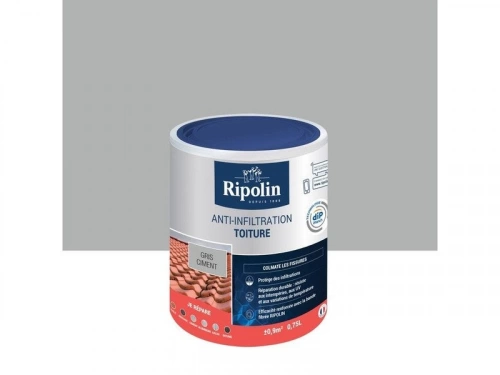 Revêtement D'Étanchéité Toiture, Ripolin Anti-Infiltration Gris Ciment 0,75 L