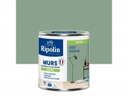 Peinture intérieur mur/boiserie/radiateur satiné, RIPOLIN,  vert simsun, 0.5 litre