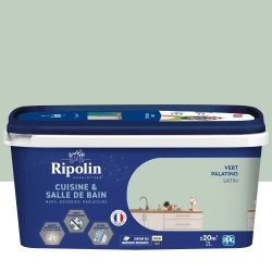 Peinture mur, RIPOLIN cuisine et bain, 2 litres, vert palatino satin