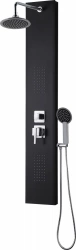 Colonne de douche hydromassante avec robinetterie, noir, Houka