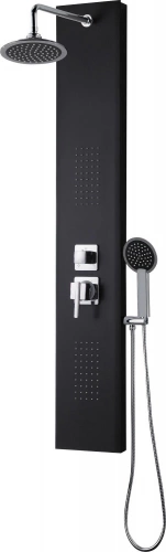 Colonne de douche hydromassante avec robinetterie, noir, Houka