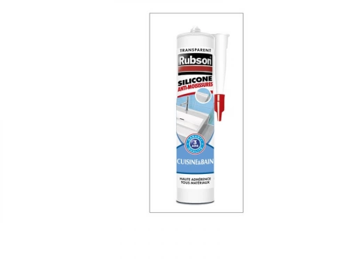 Mastic d'étanchéité cuisine et bain silicone, RUBSON, 280 ml transparent