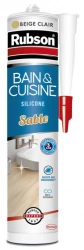 Mastic d'étanchéité cuisine et bain RUBSON Silicone sable 280ml