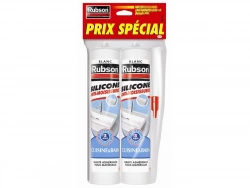 Mastic D'Étanchéité Cuisine Et Bain Rubson Silicone Blanc 2X280Ml