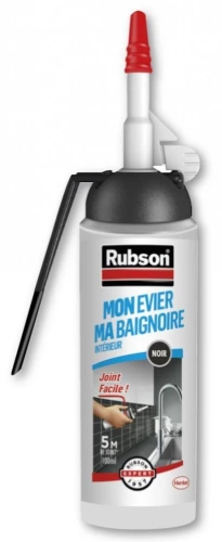 Mastic d'étanchéité cuisine&bain RUBSON Juste dose silicone noir 100ml