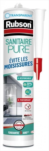 Mastic d'étanchéité cuisine et bain pure sanitaire RUBSON transparent 280ml