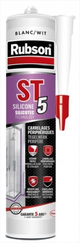 Mastic pour raccordement céramique ST5 RUBSON blanc 300ml
